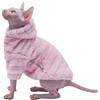 DUOMASUMI Abbigliamento per gatti senza pelo, caldo e spesso, alla moda, con cappuccio, per autunno e inverno, per gatti Sphynx, Devon Rex, gatti della Cornovaglia e gatti di piccola taglia (rosa, XL)