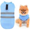 SMALLLEE_LUCKY_STORE Maglione in pile per cani di piccola taglia, riflettente con anello a D, felpa per cuccioli calda per l'inverno e l'autunno, abbigliamento per chihuahua, Yorkie, blu, XS