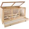 tectake 403230 Gabbia per Roditori, Tre Piani, Legno di Pino, Casetta per Piccoli Animali Domestici, ca. 95x50x50 cm