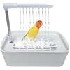 Generic Vasca da bagno per pappagalli, doccia automatica per uccelli alimentata tramite USB, 33 x 22 x 26 cm, vasca da bagno per calopsitte, con funzione acqua corrente, giocattolo da bagno per animali