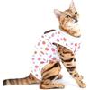 SELMAI Tuta da Recupero per Gatti Recovery Suit Body Post-Operatori per Cani Coni alternativi Vestiti Gatto per Pulizia della Pelle Ferite Impedire Cura Leccata Dopo l'uso Chirurgico Malattie Rosso L