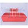 Pet's Solution - Gabbia per Coniglio Nano e Piccoli Roditori, con Portafieno e Doppia Apertura - Rosso 71x44x36,5h cm
