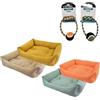 OPTIMO Cuccia Cuscino Intregrato Morbido con Corda Anello 18cm - Antigraffio, Impermeabile, Tessuto, Lavabile, Isolamento Termico, Animali, Tinta Unita, Giochino, Attività - Assortito