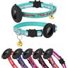 SF Custom Airtag Collare per gatti, collare riflettente in nylon personalizzato con nome dell'animale domestico e numero di telefono, custodia impermeabile Airtag e campana (con custodia protettiva in silicone