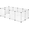 EUGAD Recinto per Piccoli Animali, Trasparente Recinto per Piccoli | 12 Pannelli 45x35cm, con Porta, in PP, Gabbia per Porcellino d'India, DIY Recinzione per Conigli, Criceti, Cucciolo