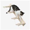 PERCORSIPERGATTI.IT Scaletta per Gatti da Parete in Legno d'Abete Artigianale, Scala 4 Gradini Sinistra, per Giocare e Arrampicata per gatti con Resistenza Fino a 20 kg - Percorsipergatti