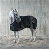 SUNRIDE Coperta da box 50g per cavalli - con fleece - adatta come sottocoperta - estremamente traspirante - fasce addominali rimovibili (nero, 105 cm)