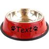 JFS Ciotola Personalizzata per Cani o Gatti in Acciaio Inox - per Acqua e Cibo, Rosa, Carino (Rosso)