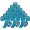 ALPIDEX 24 Rotoli Nastro Kinesiologico 5 m x 5,0 cm Tanti Colori E-Book Esempi Applicazione Tape Kinesiologico Muscolare Cerotto, Colore:luce blu