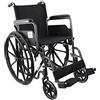 Mobiclinic, Sedia a rotelle pieghevole, S220, Marchio europeo, Resistente, Seduta 43cm, Poggiapiedi e braccioli pieghevoli, Leva del freno, Ruote sgancio rapido premendo un pulsante, Nero