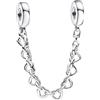 Rimgoris Argento 925 Charm per donna Bracciali Collana Catena di sicurezza a incastro Hrart Dangle Charm Regalo