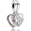 Rimgoris Argento 925 Charm per donna Bracciali Collana Puzzle Piece Hearts Splittable Friendship Dangle Charm Regalo
