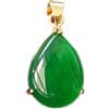 LKSGJSNB Ciondolo Feng Shui, Ciondolo for Collana di Giada Verde Feng Shui for Donne Gocce d'Acqua di calcedonio Autentico Yoga S925 Argento Placcato Oro