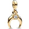 PANDORA ME Mini pendente a forma di luna placcato in oro 14k con zirconia cubica trasparente