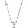 Engelsrufer Collana da donna in argento sterling con ciondolo lettera L, tempestata di una pietra di zirconia, regolabile in due lunghezze, lunghezza: 44 cm, Länge 40 + 4 cm, Argento sterling,