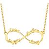 Bandmax Collana con Nome Personalizzabile Donna con Birthstone, 1/2/3/4 Nomi Collana Donna in Acciaio, 40+5 cm Argento/Oro Collane Lunghe Donna Gioielli, Regalo Donna Fidanzata Amici Mamma Compleanno