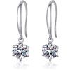 Lllunimon Orecchini pendenti in argento sterling Moissanite per le donne, orecchini a gancio per orecchio in moissanite rotondo per la moglie mamma