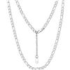 Bandmax Figaro Collana Uomo Catenina Argento, 4 mm Catena Collana Uomo Acciaio, Catenina Uomo Lunghezza da 76 cm, Argento Gioielli Uomo Donna