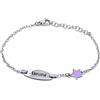 amorili Bracciale Bambina con Stellina Personalizzabile - Acciaio Inox Anallergico - Idea Regalo Battesimo, Compleanno, Nascita - Made in Italy bcc3106