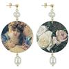 IN Lebole Collezione The Circle DOR104 Madonna con Bambino Orecchini da Donna in Ottone Pietra Perla