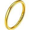PROSTEEL Anelli Personalizzati con Incisione in Acciaio Inossidabile 2mm Taglia 26 in Oro Placcato (Confezione Regalo)- Anello Donna Acciaio Inossidabile