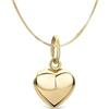 gioiellitaly Ciondolo cuore bombato grande in argento 925 dorato con catenina veneziana argento 925 lunghezza a scelta 40/45/50 cm gioiello ragazza donna elegante simbolo amore