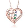Lam Hub Fong Collana con Nome Personalizzabile Ciondolo Cuore Argento 925 Collana Donna Oro Rosa Regalo per Natale Festa Della Mamma San Valentino (Rosa-3 nome)