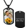 MeMeDIY Collana con Ciondolo Fotografico Personalizzato Incisione Nome/Data/Testo per Uomo Donna Collana Commemorativa Gioielli in Acciaio Inossidabile Regalo per Fidanzato -D3