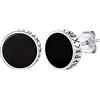 Bandmax Orecchini Uomo con Runa di Loon, Orecchini Cerchio Argento 925, Orecchini Anallergici a Onice Nero, Piccoli Orecchini Argento 925, Idee Regalo per Compleanno Natale Festa del Papà