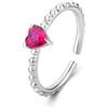S'Agapõ Anello Donna, Anello Regolabile in Acciaio e Zirconi con Simbolo Cuore | Collezione Dazzly - SDZ126