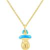 Amours, Bisous & Calins Amours, baci & coccole, ciondolo per bambini con ciuccio blu, oro giallo e smalto blu, 100% anallergico, adatto per bambini dai 2 ai 12 anni, Oro giallo