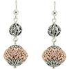 PS Orecchini Donna in Argento Sfere filigrana sarda Traforate brunite e Dorate (Argento/Rosa)