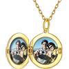 PROSILVER Collane Argento 925 con Foto Dentro Cuore/Rotondo/Ali Di Angelo Argento con Confezione Regalo