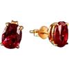 WORLD WIDE GEMS Orecchini a bottone con rubino naturale di rara qualità in argento sterling 925 placcato oro | orecchini ovali, orecchini a bottone in stile minimalista per donna | WW_VSTD_0021
