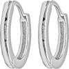 LES FOLIES DI PAOLA GRIECO Coppia di Orecchini a Cerchio liscio cerchietti strass in argento 925 rodiato - Hoops Collection (20mm)