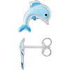Amours, Bisous & Calins Amours, Bisous & Câlins - Orecchini a forma di delfino blu - Argento 925-100% anallergico - per bambini da 2 a 8 anni - Gioielli per bambini