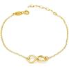 Argenteria MB Bracciale con Simbolo dell'Infinito in Argento Sterling 925 Oro