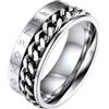 FaithHeart Anti-stress Vichingo Anello a Catena Ruotabile Ansiolitico Personalizzabile con Nome e Data Inciso Punk Hip-pop Taglia IT 14-32