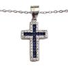 GOGO GIROCOLLO IN ARGENTO 925 RODIATO CON CROCE E ZIRCONI BLU