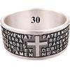 Gioielli Aurum - Anello Uomo Donna Ragazzo Argento 925 Padre Nostro Preghiera Latino, Religioso, Brunito, Made in Italy e Fatto a mano, Nichel-Free Ipoallergenico, Idea regalo Misura italiana 30