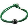 Filu & Trama Bracciale argento PORTAFORTUNA UNISEX su coccu kokos sabegia cordino Bottone sardo 21 CM REGOLABILE (verde)