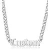 GoldChic Jewelry Collana Con Nome Placcato Personalizzata Per Uomo e Femmina, Girocollo Con Targhetta Inglese Antico Personalizzato In Acciaio Inossidabile Con Catena a Cordolo, Gioielli Personalizzati, Da 16 Pollici a 30 Pollici