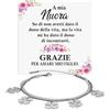 Bramart Bracciale A mia Nuora Argento Oro Compleanno Idee Regali per lei Acciaio Inox Lucidato Alta Qualità Idea Regalo Natale - Cofanetto con DEDICA incluso. (A mia Nuora)