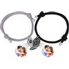 Glooraca Bracciale fotografico personalizzato con immagine all'interno Bracciali di coppia personalizzati per lui e per lei Bracciali di coppia con proiezione di foto Regali per donne uomini (Style 2)