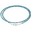Lebensquelle Plus Collana in pietra naturale 2 mm sfaccettata con chiusura in argento 925 | Collana da 45 cm in pietra naturale - fatta a mano, filigrana ed elegante | Gioielli in cristallo (Apatite)