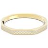 Swarovski Dextera Bracciale Rigido, con Pavé di Cristalli Swarovski, Forma Ottagonale, Placcato in Tonalità Oro, Taglia XL, Bianco