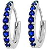 LES FOLIES DI PAOLA GRIECO Coppia di Orecchini a Cerchio Blu cerchietti strass in argento 925 rodiato - Hoops Collection (9mm)
