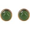 Lllunimon Orecchini a bottone in giada verde naturale, orecchini in giada Hetian per donne uomini orecchini in argento sterling 925 per orecchie sensibili, gioielli in giada Hotan,D'oro