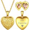ChicSilver Collana Personalizzata Argento 925 con 2 Foto, Ciondolo Portafoto Personalizzato Oro Lunga 45+5cm, Collana Cuore Ciondolo Personalizzato, Idee Regalo per Natale Anniversario