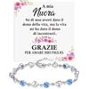 Bramart Bracciale Donna Argento Sterling 925 A mia Nuora Compleanno Idee Regali per lei, Bracciali Tennis Idea Regalo Natale - Cofanetto con DEDICA incluso. (A mia Nuora - Argento 1)